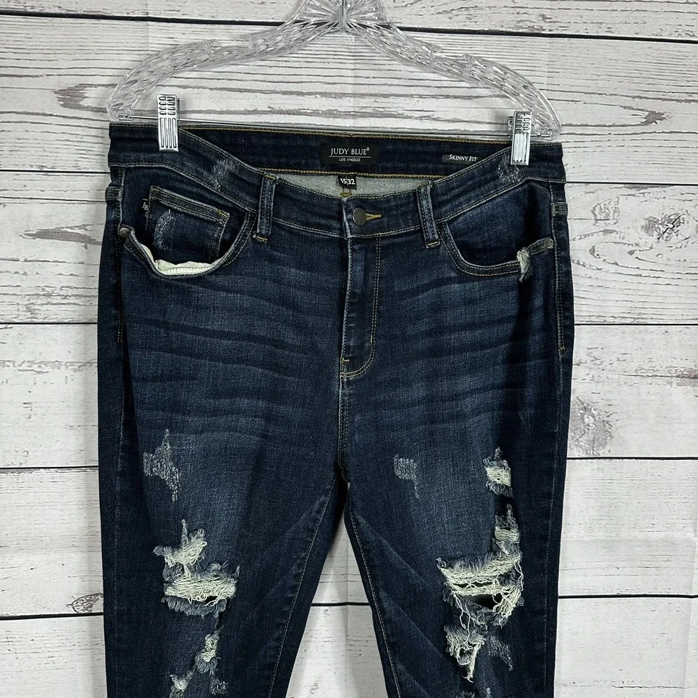 Judy Blue Jeans Womens Size 32‎ Skinny Dark Wash High Rise Comfort Stretch